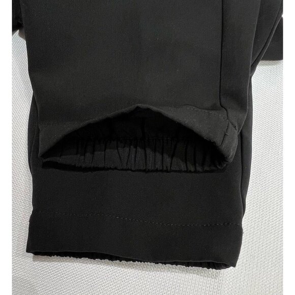 Eileen Fisher Pull On Tapered Ankle Pants Black Sz M Elastic Waist Lightweight - Picture 3 of 12